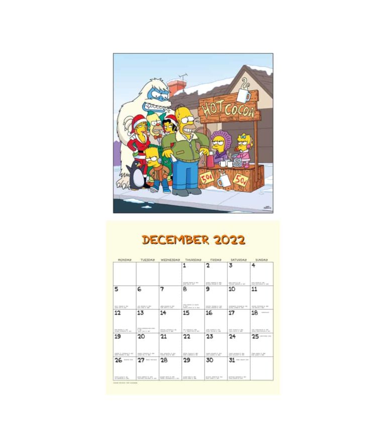 The Simpsons 2023 Wall Calendar Calendar 2023 With Federal Holidays